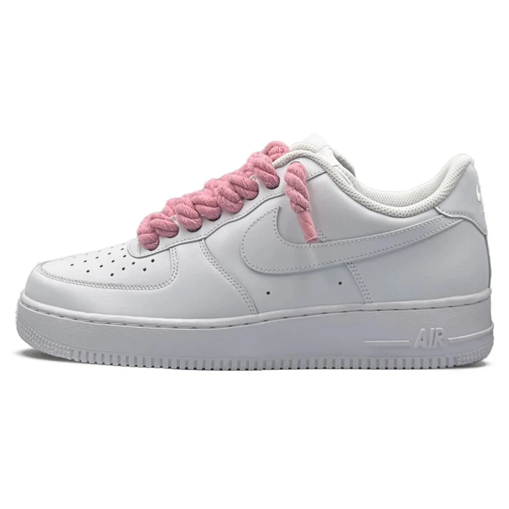 AF1 WHITE - PINK ROPE LACES