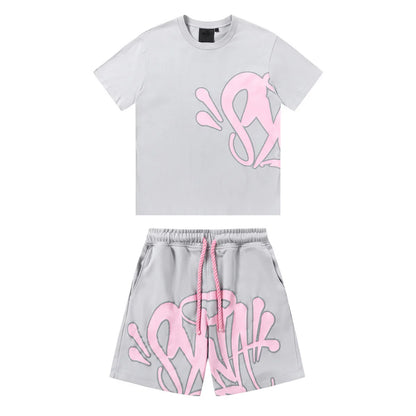 SYNA WORLD GREY PINK SHORT SET