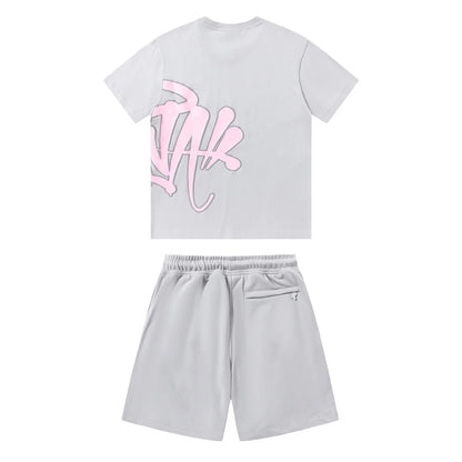 SYNA WORLD GREY PINK SHORT SET