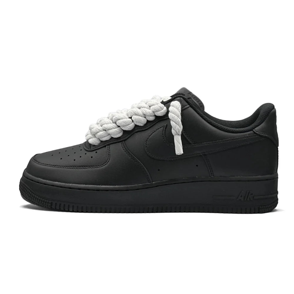 AF1 BLACK - WHITE ROPE LACES